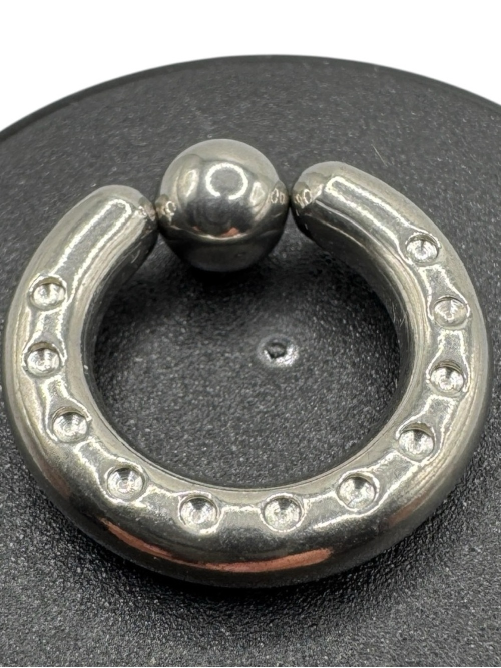 6g 1/2" Silver Steel Dimpled Captive Bead Ring CBR Body Piercing Jewelry